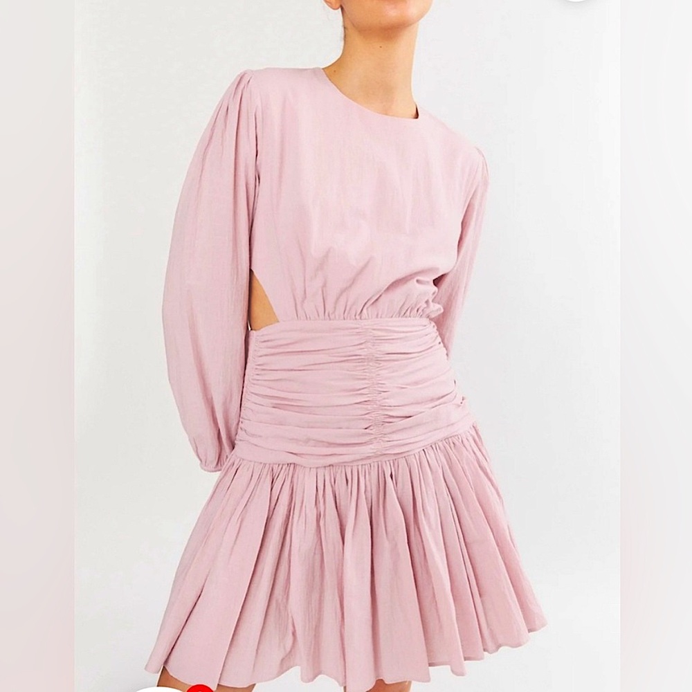 NWT Dèluc Pink Ruffle Cut Out Mini Dress